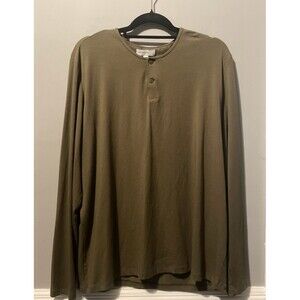 Calibrate Men’s Large Olive Long Sleeve Shirt Simple Versatile Wardrobe Staple